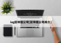 iag区块链公司[区块链公司简介]